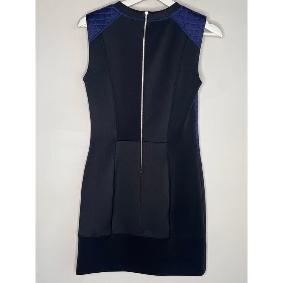 Sandro Paris Colorblock Sleeveless Sheath Mini Dress Black/Blue Women's Size 1 - Picture 10 of 10